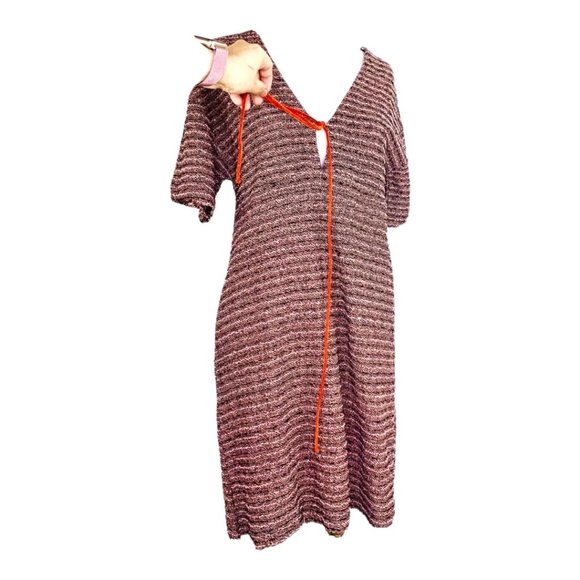 Zara Trafaluc Women's Knit Sheath Dress Fall Winter Tie Front Size S Striped NWT - Picture 6 of 11